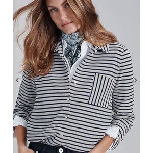 J.Jill Striped Textured-Knit Shirt